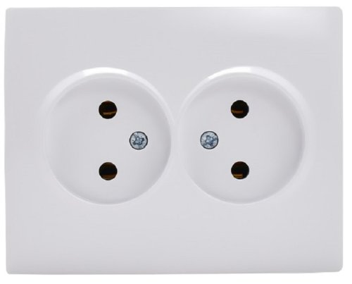 Розетка без заземления Lezard Karina 1-м. 2 мод. белый картинка